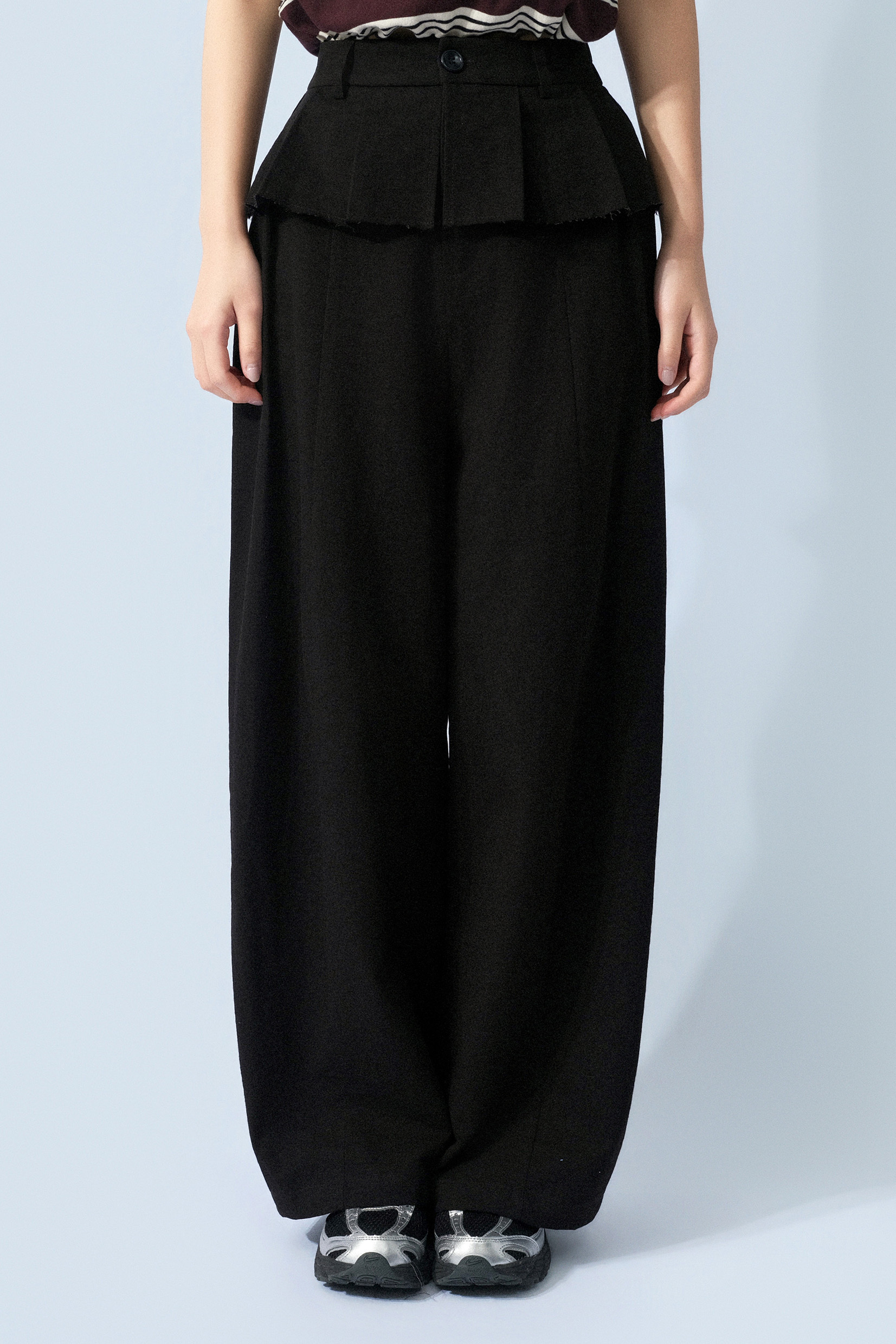 百褶腰冚型格闊褲 (預購產品）