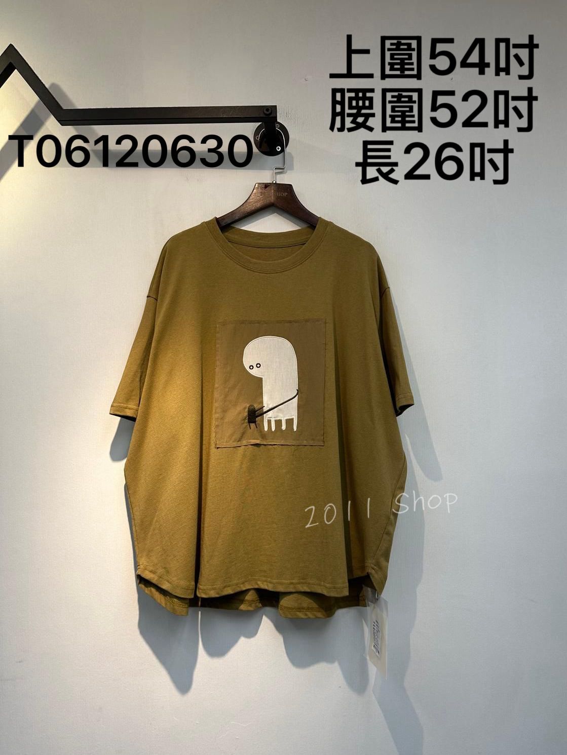 出口日本簡約卡通寬鬆T恤 上圍54吋 腰圍52吋 長26吋 T06120630