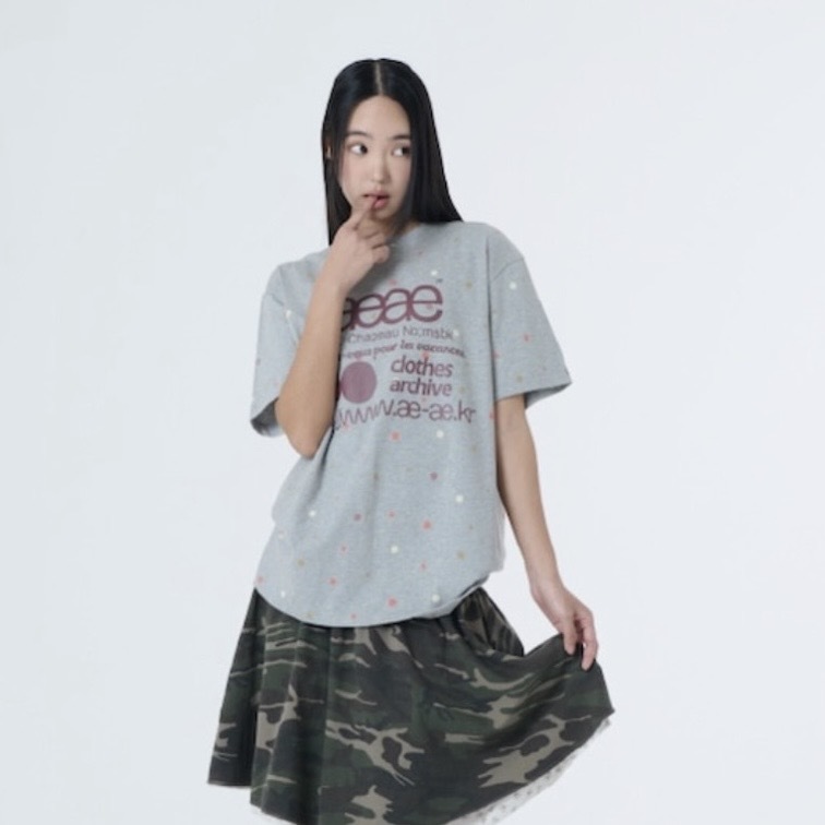 aeae WEB LOGO COLOR DOT T-SHIRTS 點點短袖 上衣 韓國代購 兩色