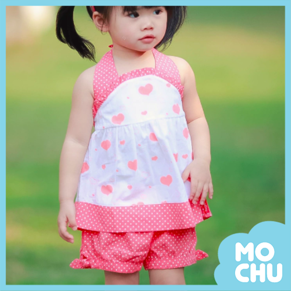 愛心點點圍脖露背套裝