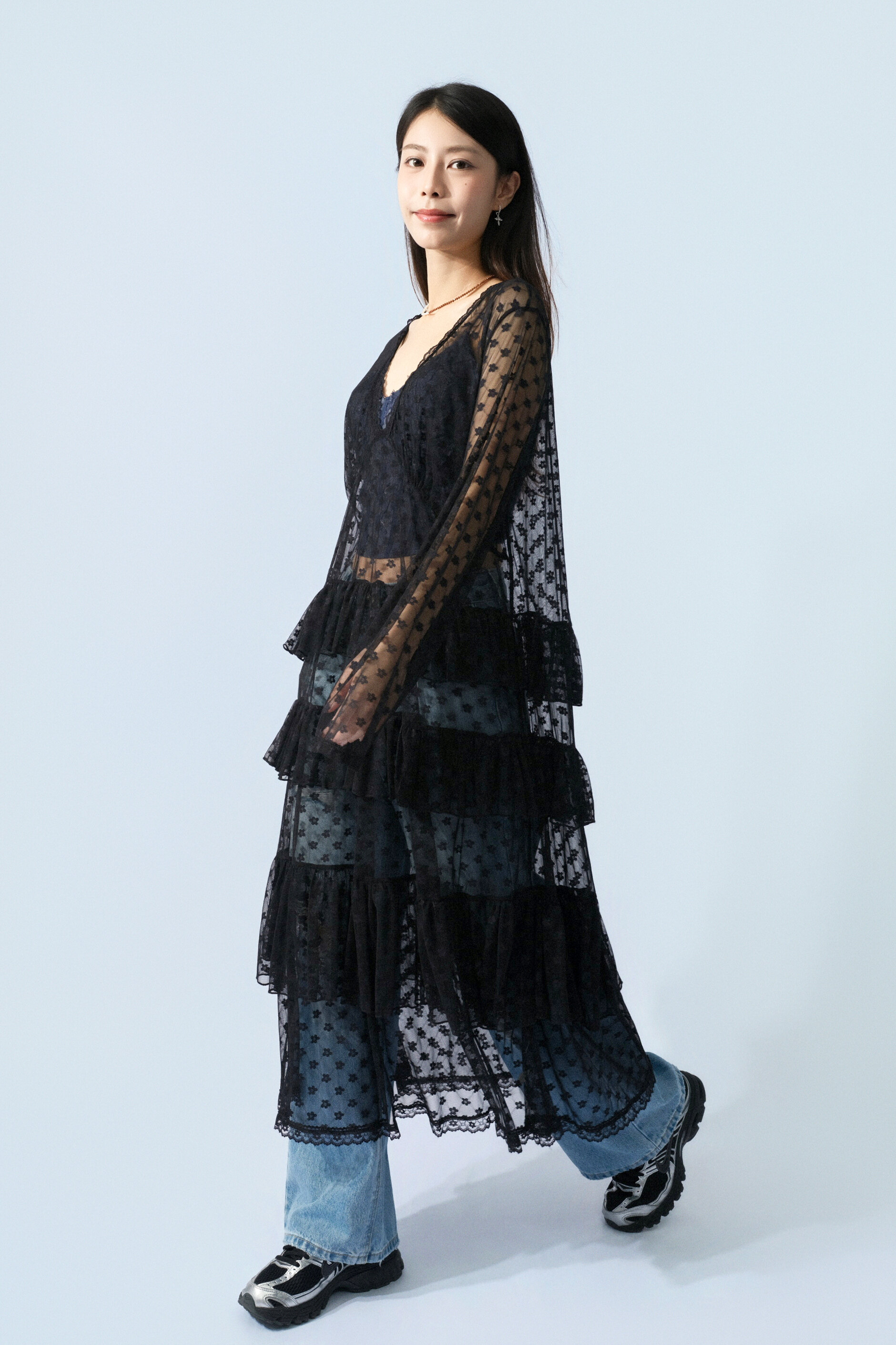 花花蕾絲網蛋糕連身裙 (預購產品）