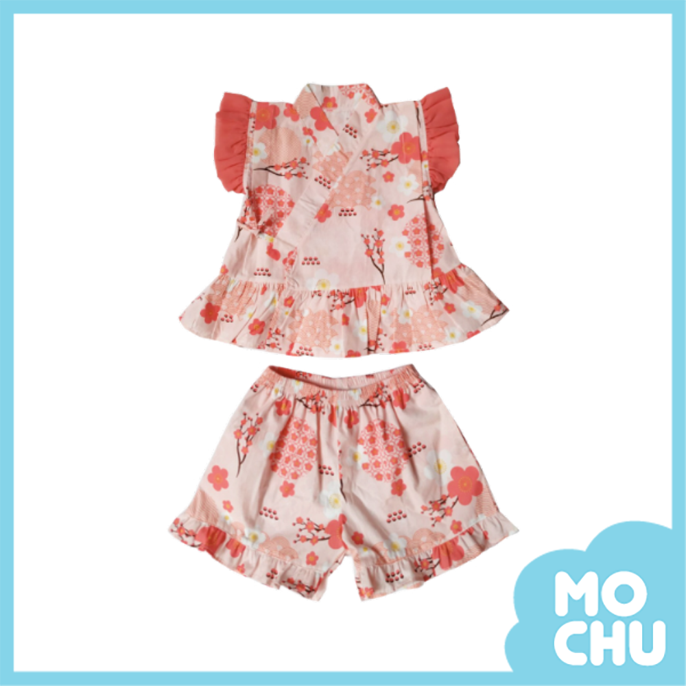 紅櫻花和服風套裝