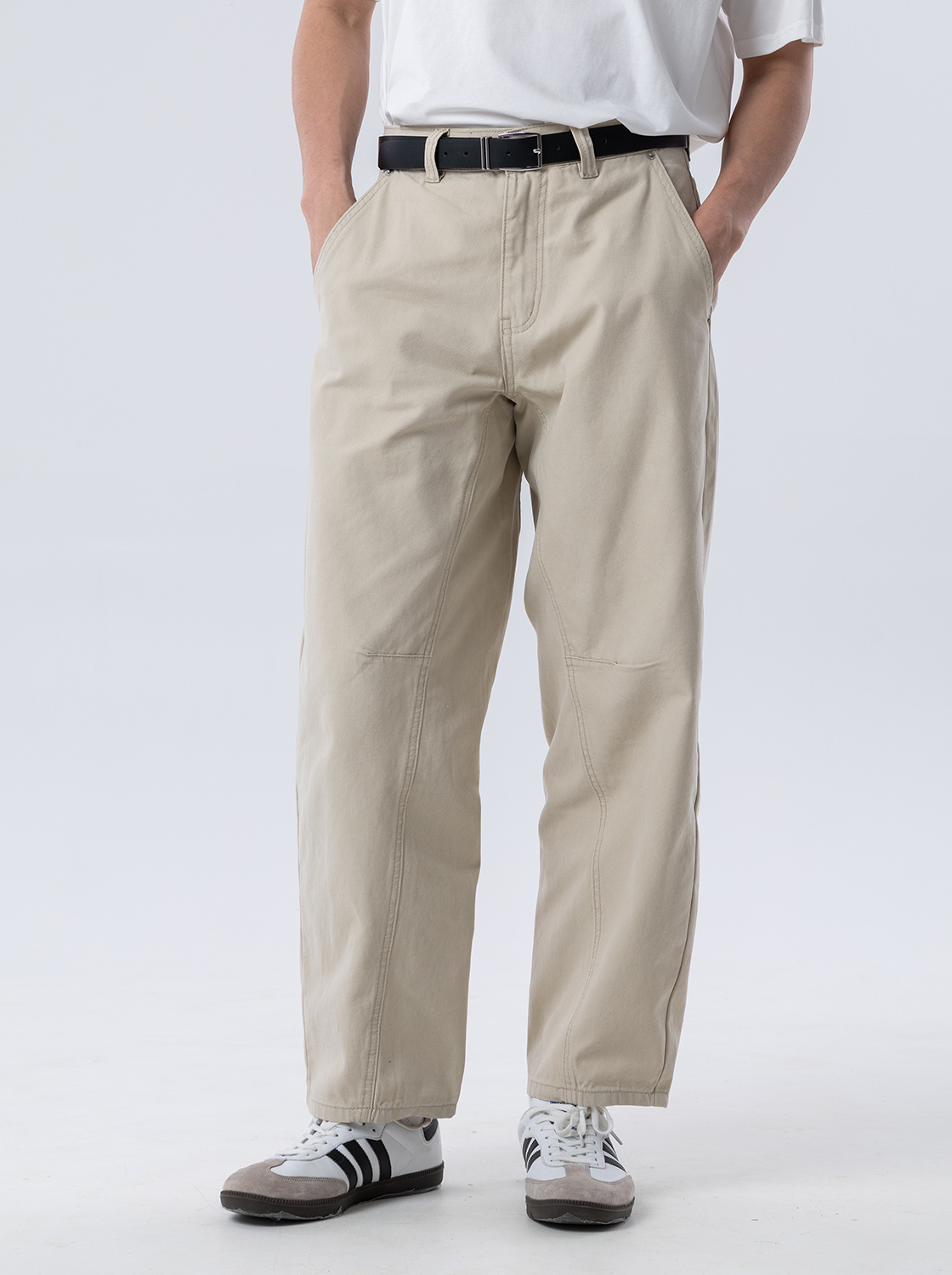 3D立體結構弧形拼接彎刀褲