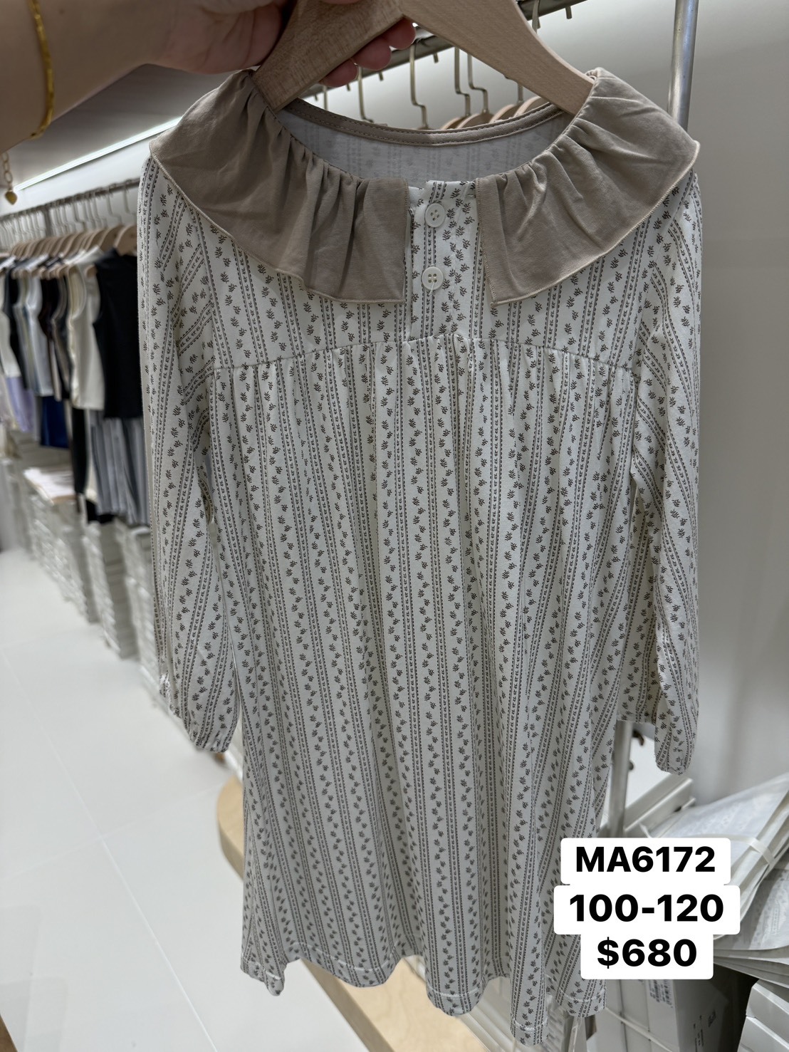 MA6172花花翻領連身洋裝