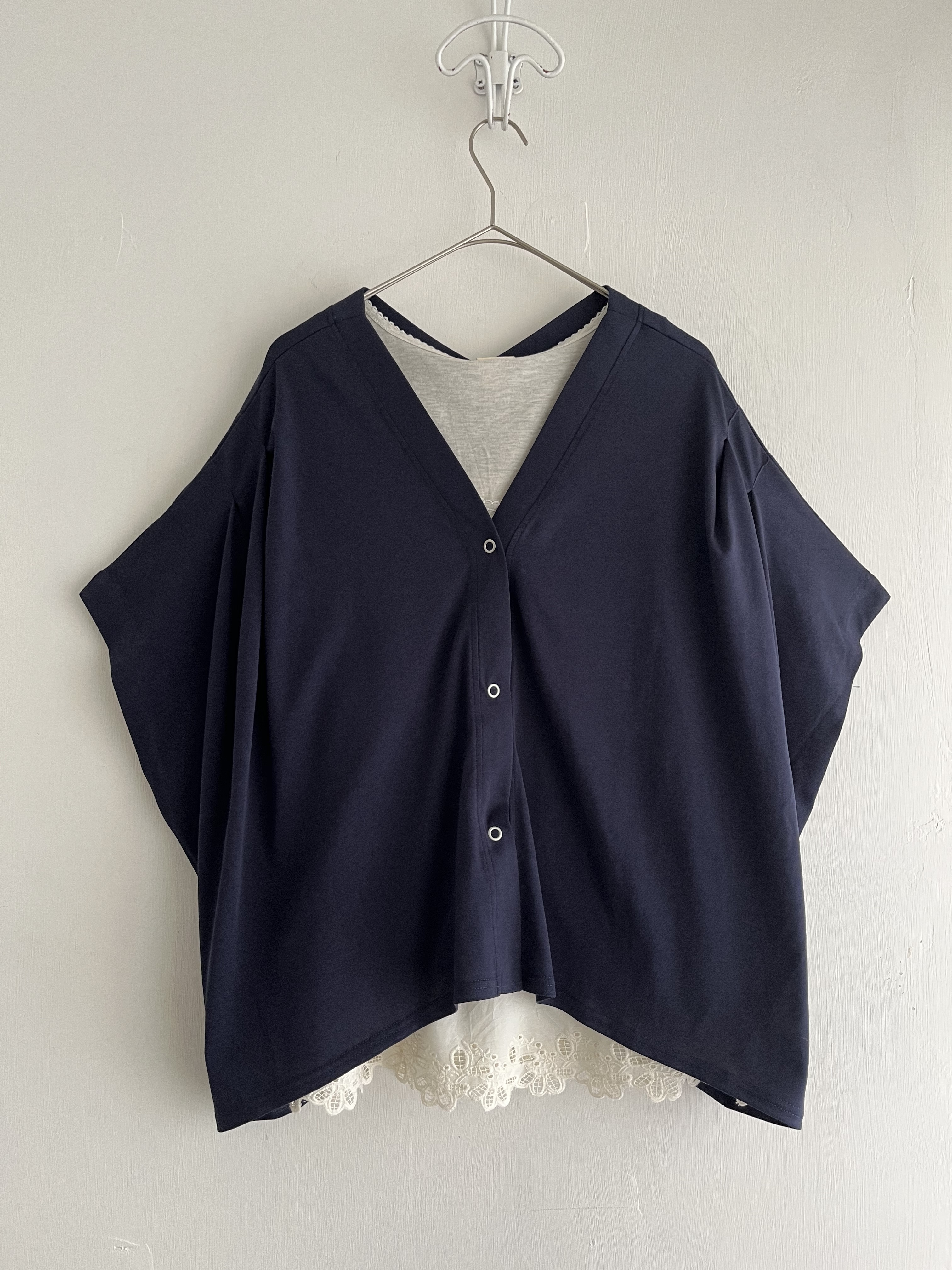 LUPILIEN藍色V領top & 外套