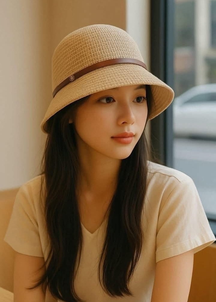 織帶草編漁夫帽