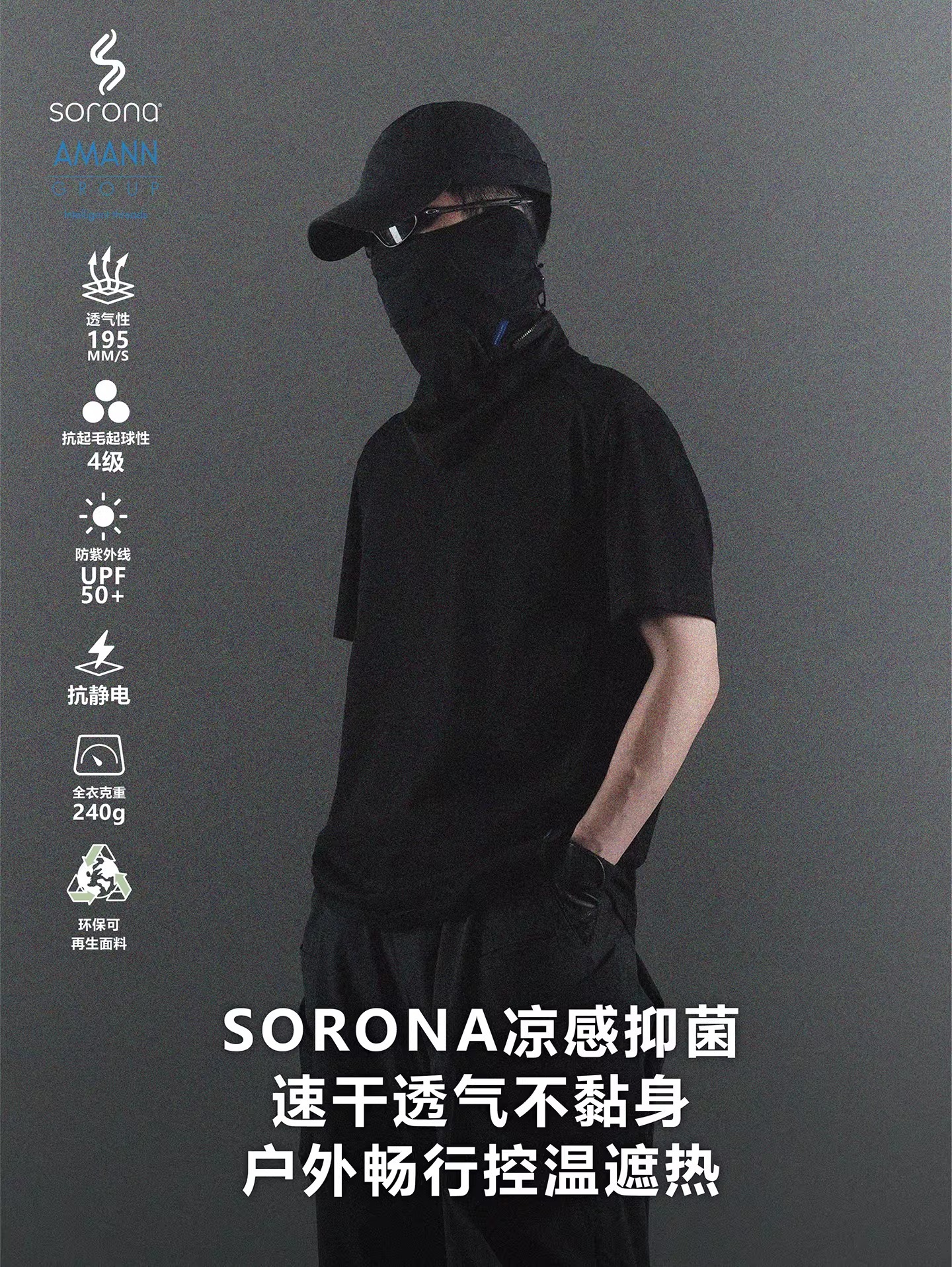 RL | REINDEE LUSION 人體工學SORONA速乾棉抑菌遮熱控溫短袖T卹