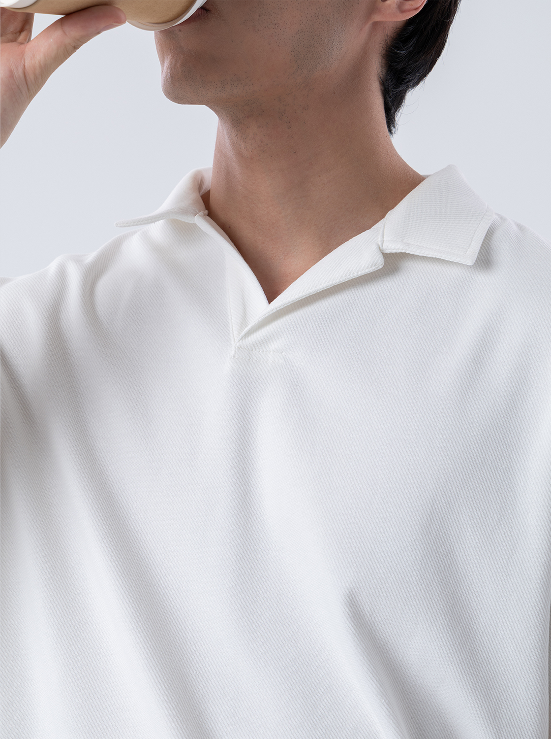 【期間限定】高質感斜紋紋理開襟翻領上衣