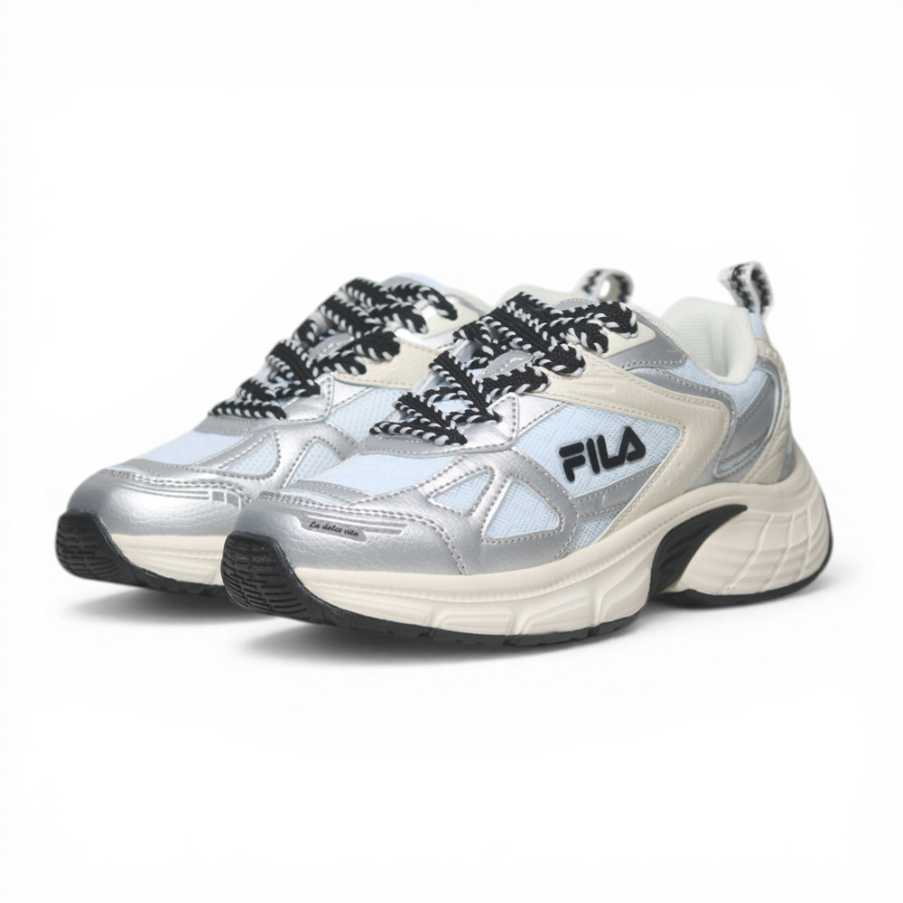 FILA 休閒鞋 CUBIX 米藍銀 運動 老爹鞋 女 5C342A810