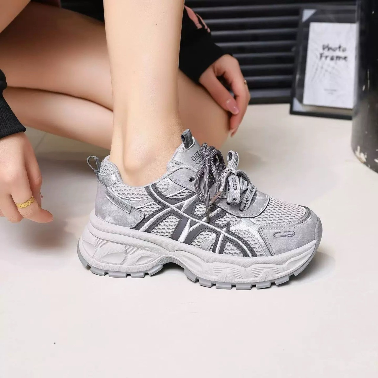 配色復古老爹鞋