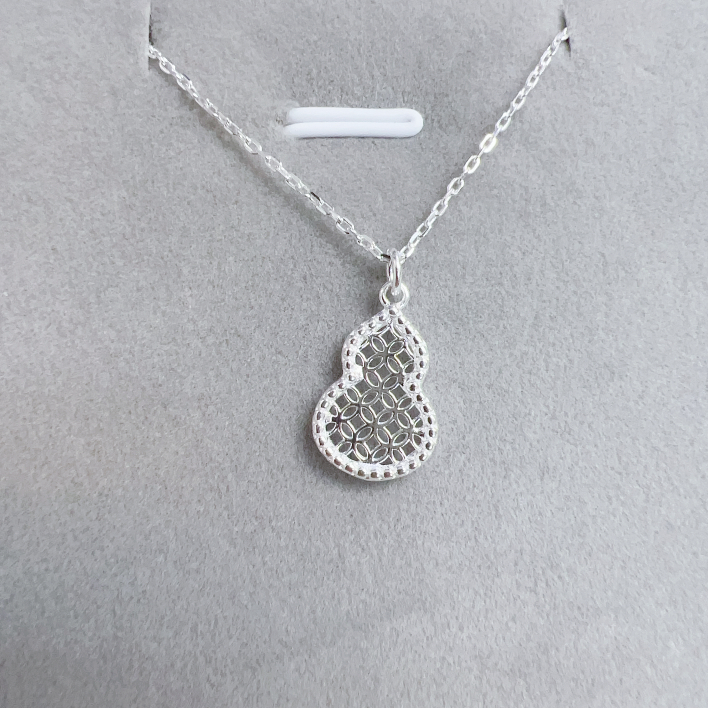 (AJ1) 銅錢紋葫蘆 項鏈 S925厚銀- #X0248001 #AP2604