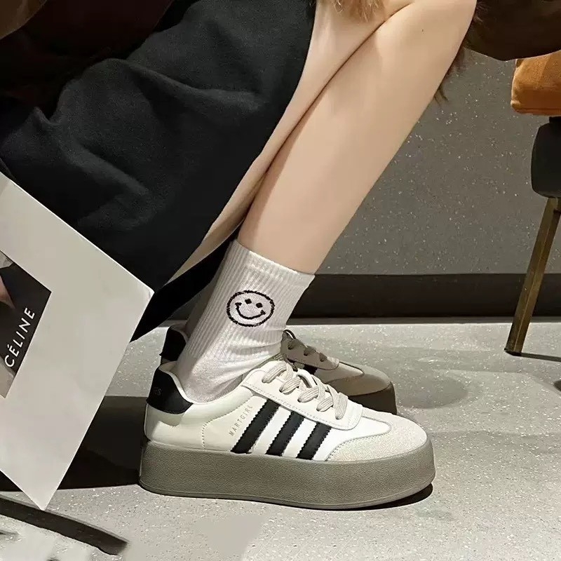 三槓撞色德訓厚底鞋