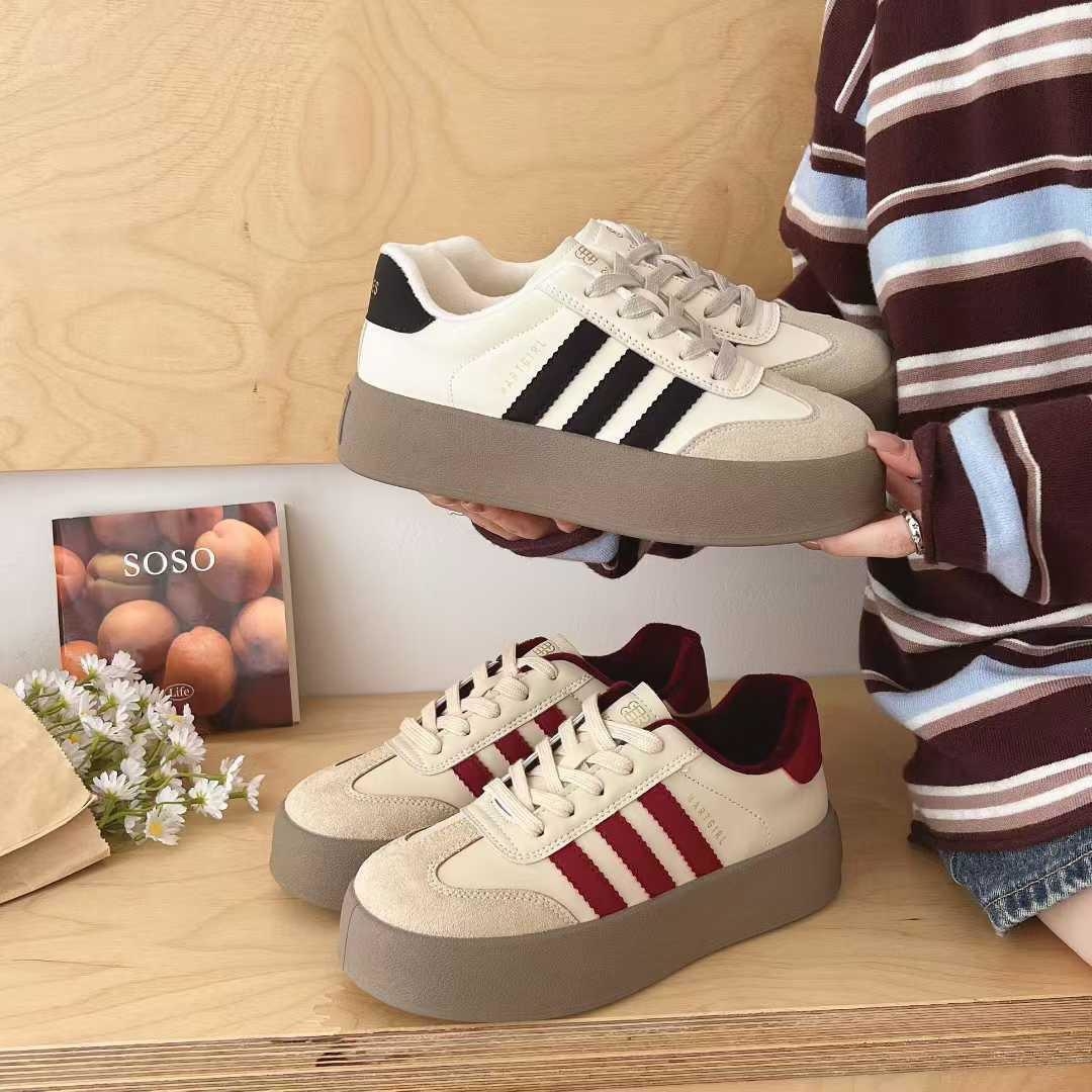 三槓撞色德訓厚底鞋