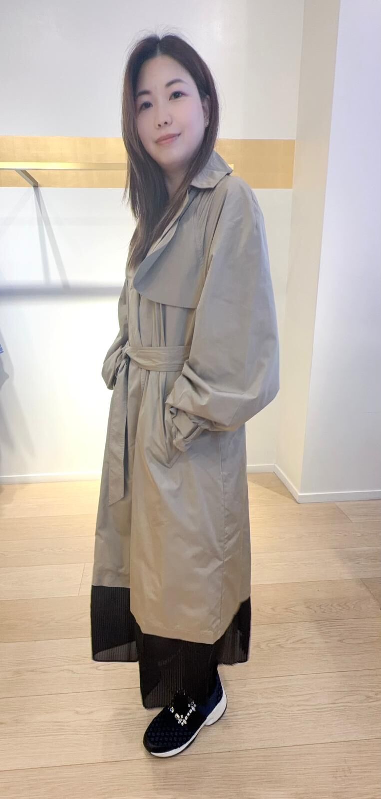 Maje 杏色雙鈕乾濕褸 #MFPOU01194