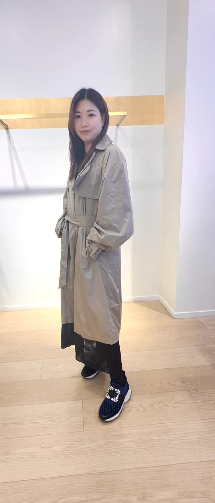 Maje 杏色雙鈕乾濕褸 #MFPOU01194