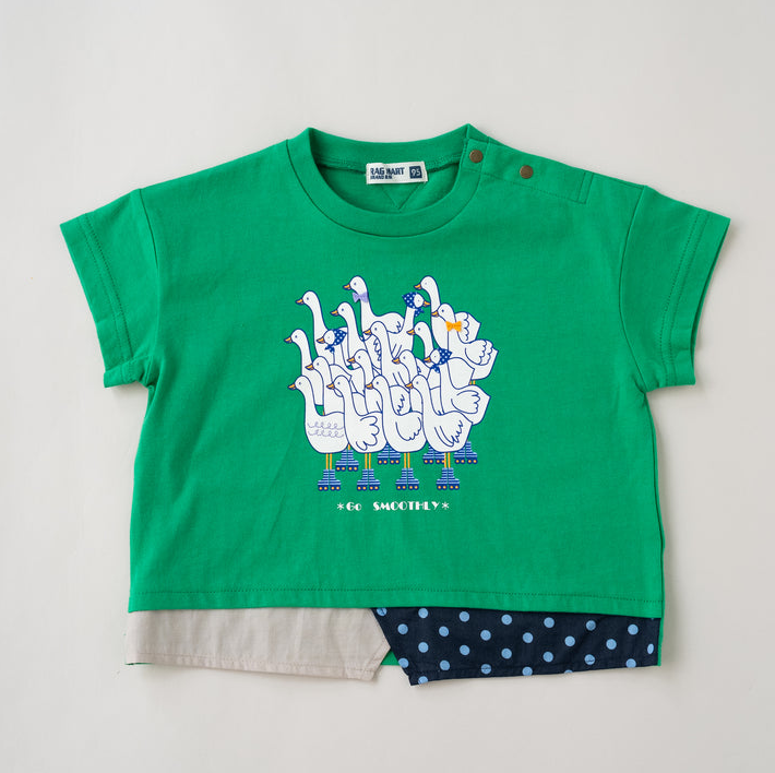 BYC03T131GN  Rag-mart-日系溜冰萌鵝拼接上衣