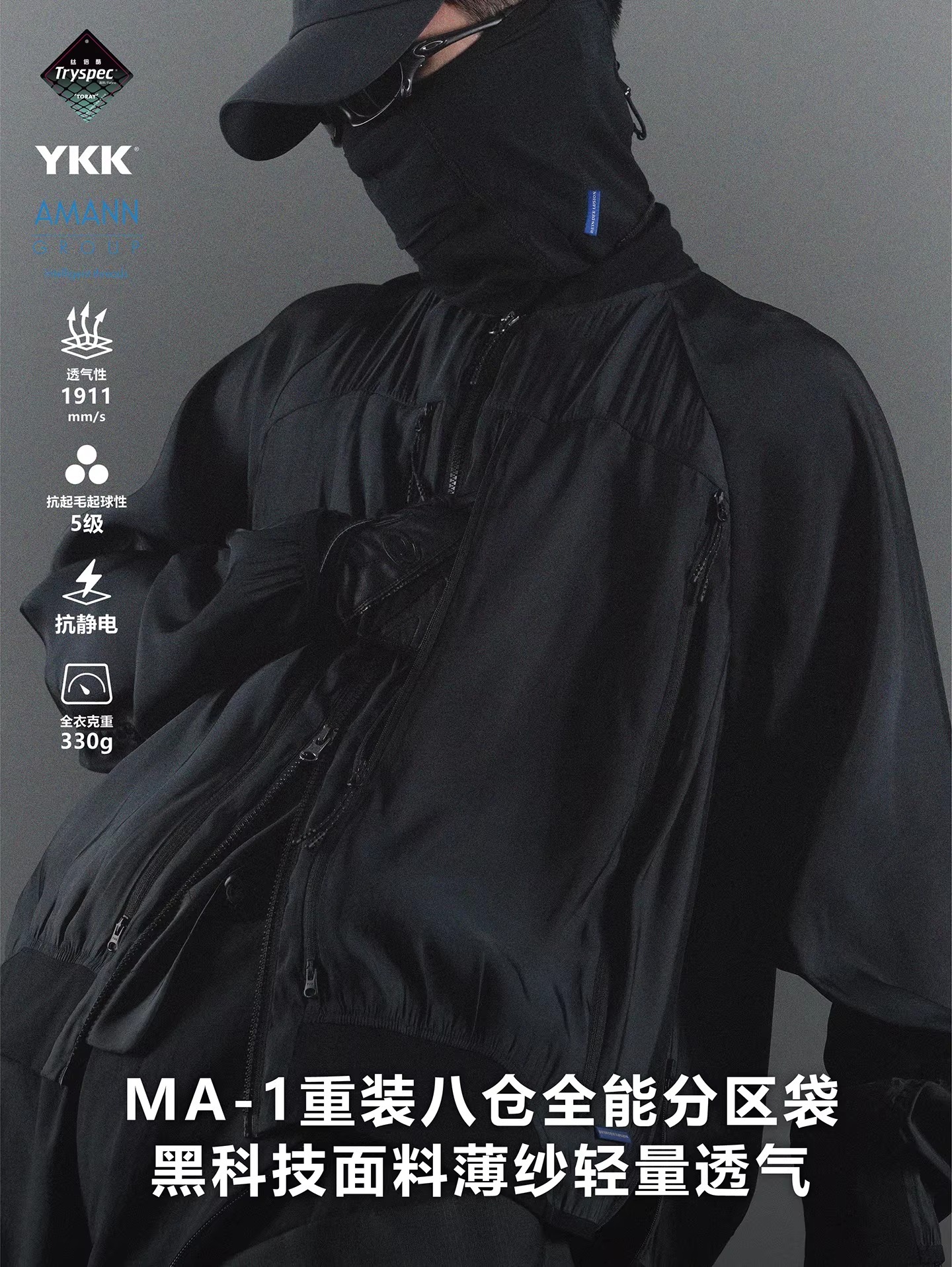 RL | REINDEE LUSION 先鋒機能金屬光感多袋強透氣型MA1夾克外套