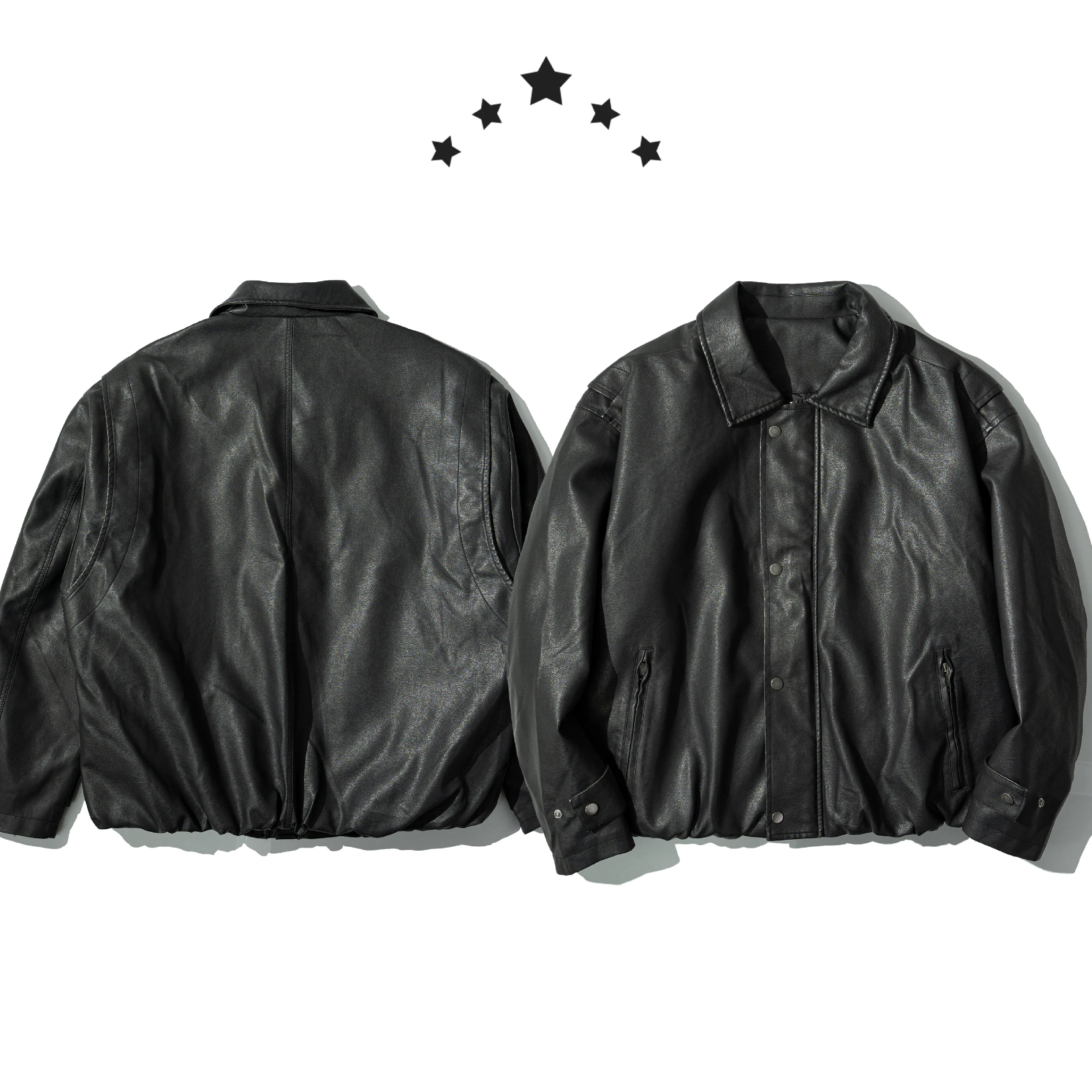 Faux Leather Down Jacket 羽絨填充 皮革外套 [JK122]