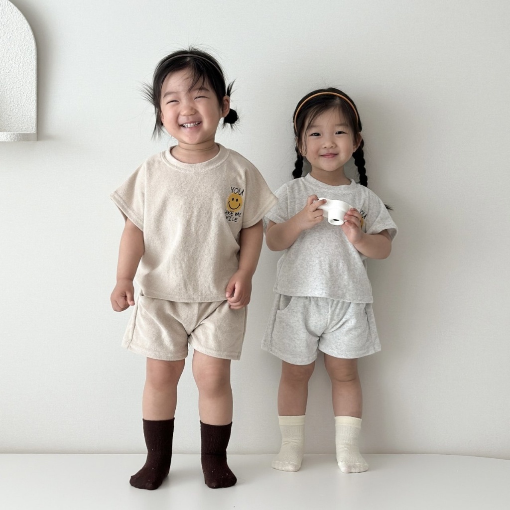 正韓夏MORAN 嫩嬰小童四色微笑套裝