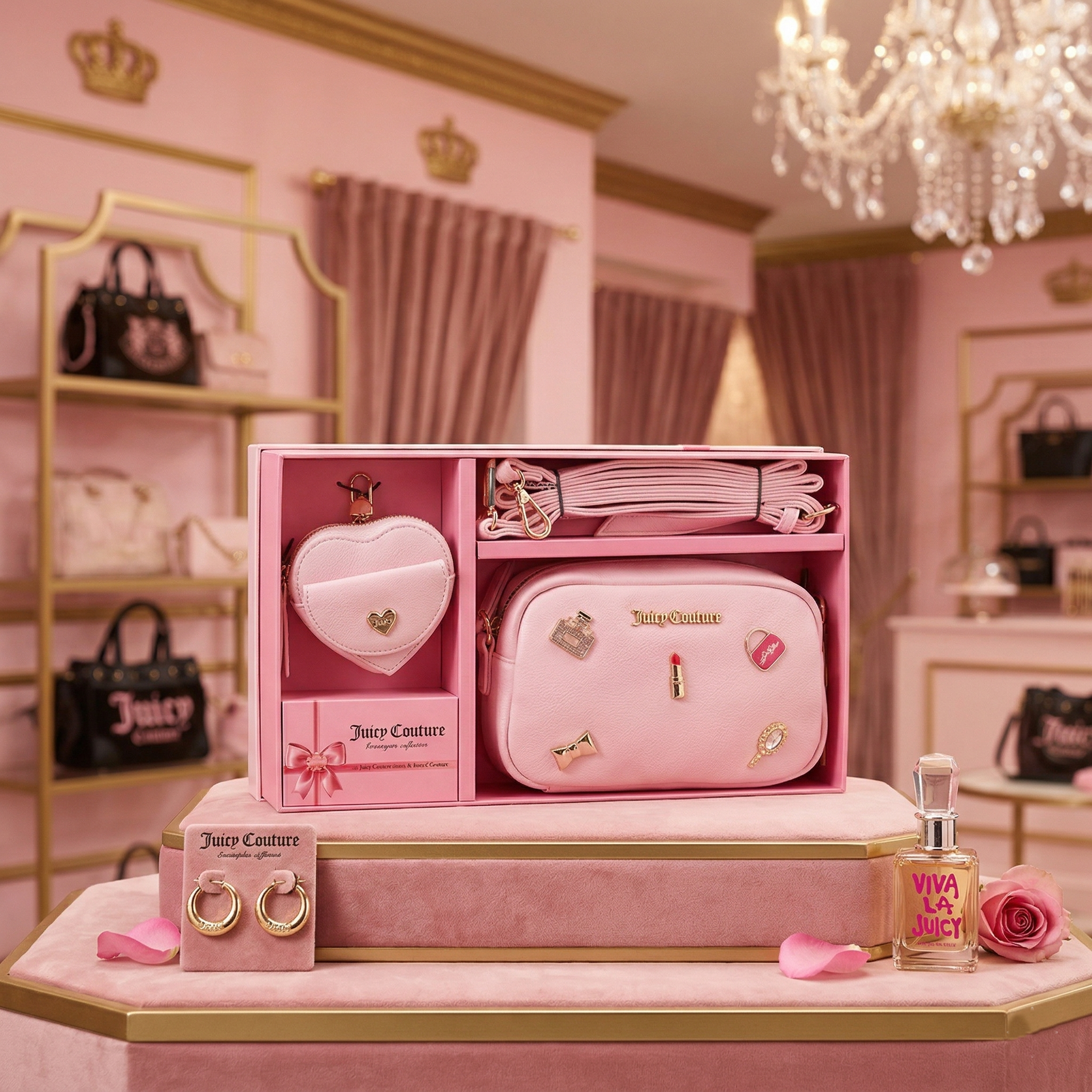 【預購】JUICY COUTURE H040150  兩件裝 相機斜孭袋連小袋套裝