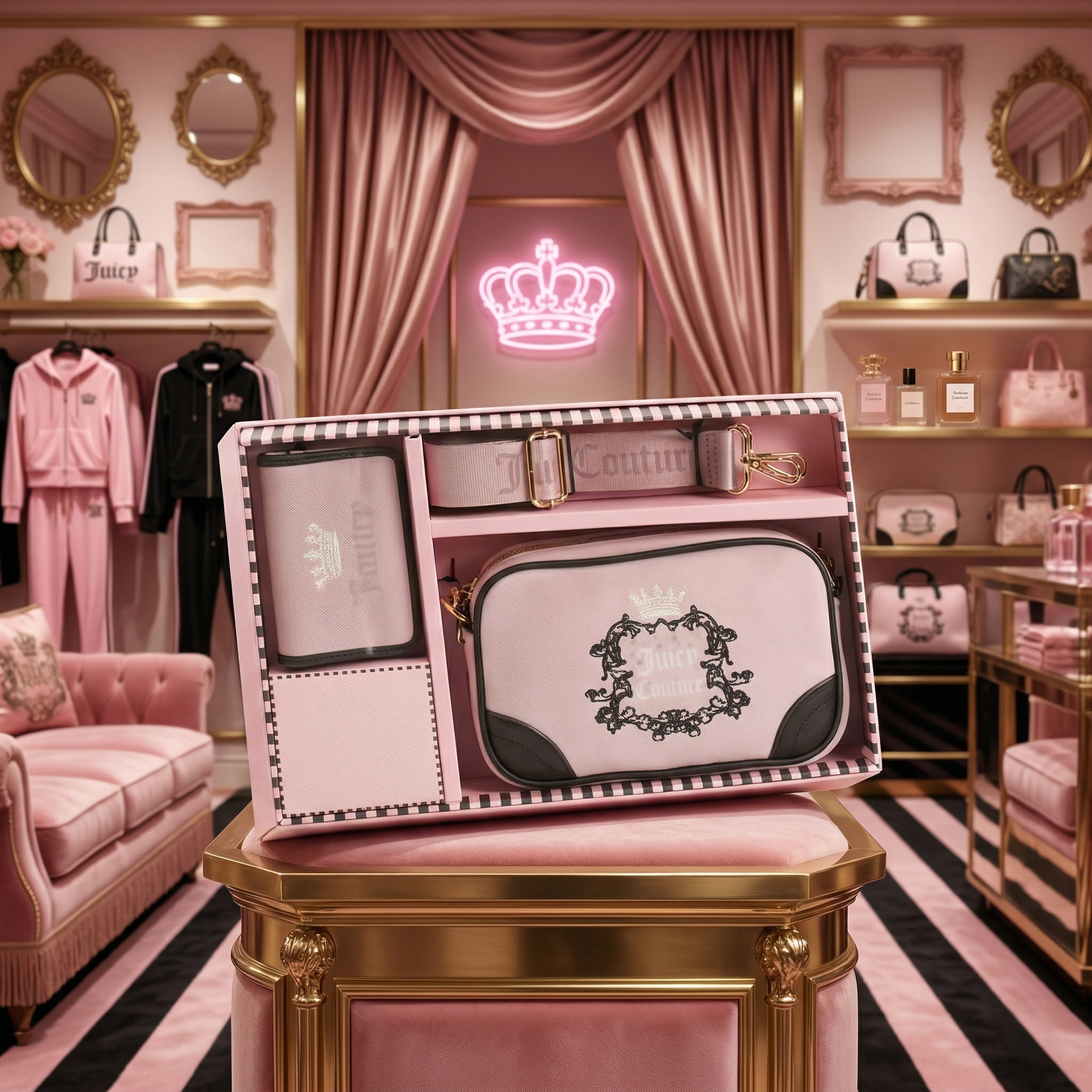 【預購】JUICY COUTURE H040153  三件裝 相機袋套裝連卡片套