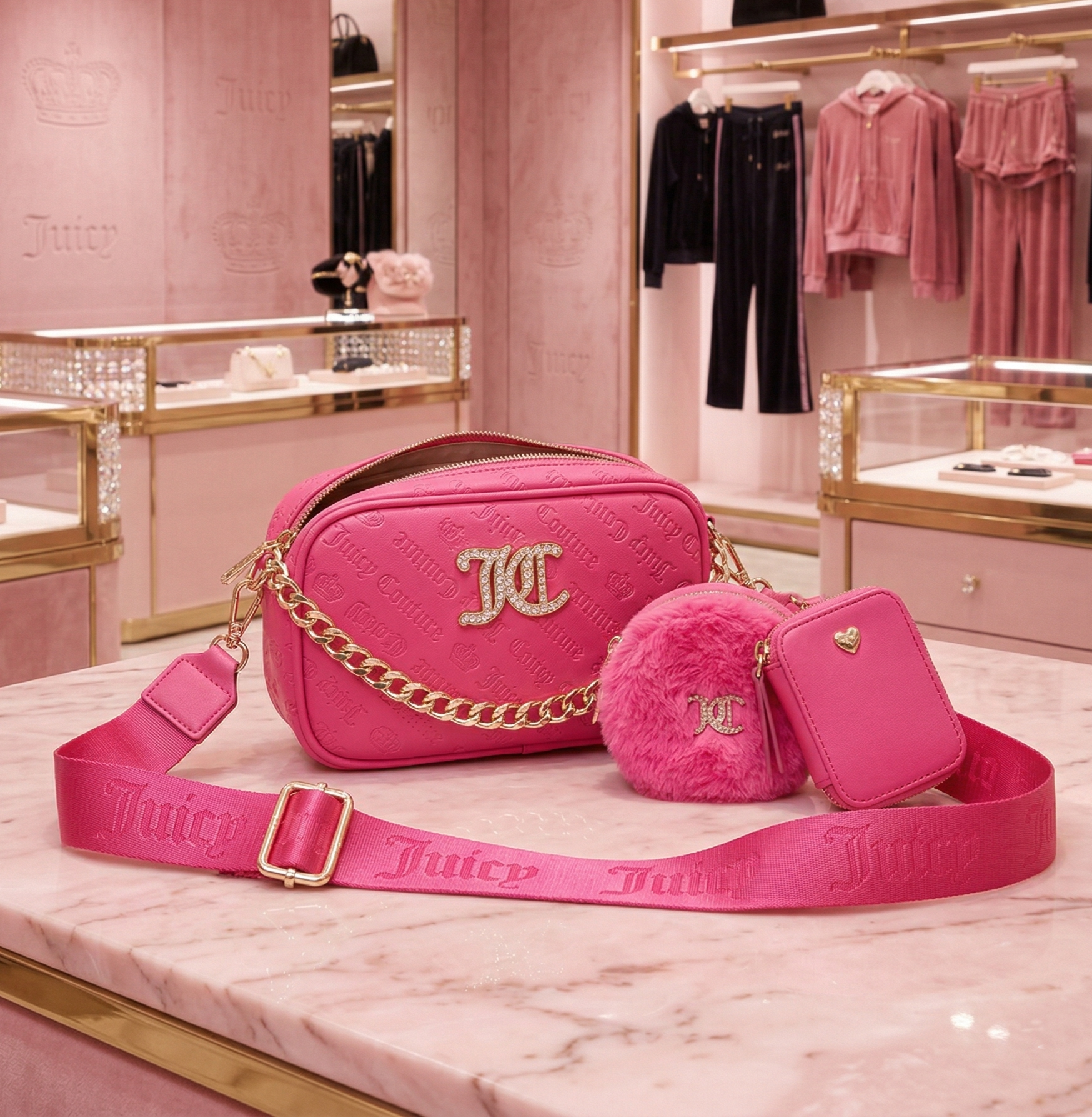 【預購】JUICY COUTURE H040155  四件裝相機袋套裝