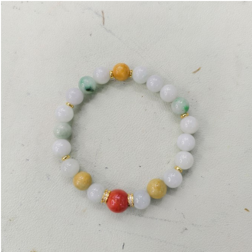 0401gz06-翡翠-DIY翡翠手串約8mm（A6）