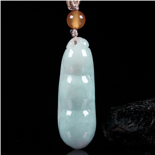 0401gz07-翡翠-翡翠福豆吊墜（A7）