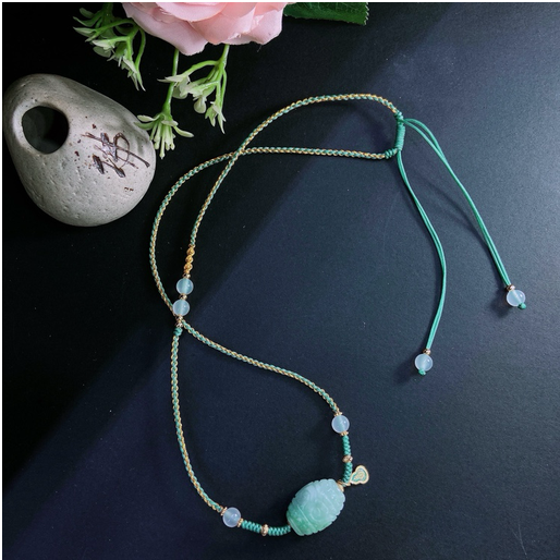 0401gz11-翡翠-翡翠雕花路路通項鏈（A11）