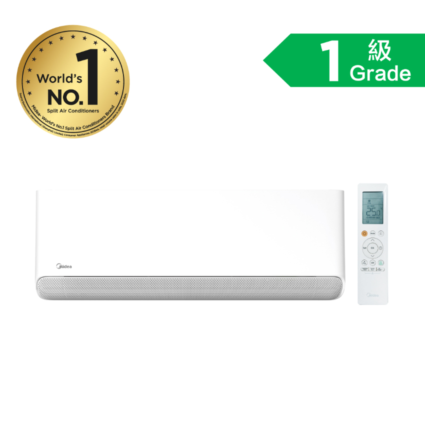 美的 Midea   MS-09HRF8E/MS-09HRF8E‧1匹 R32 智能變頻冷暖‧Breezeless E分體式冷氣機‧香港行貨,原廠2年全機及5年壓縮機保養‧