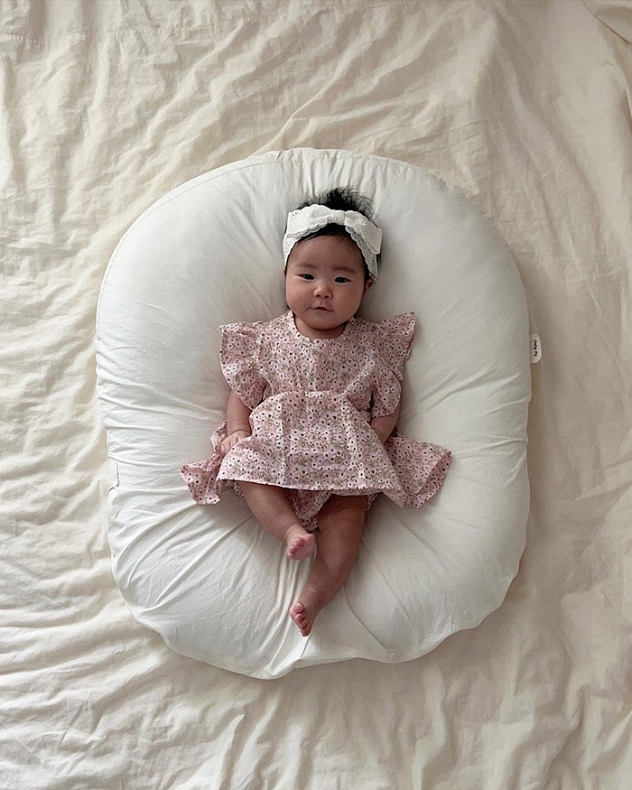 正韓夏Moran 兩色碎花飛袖包屁衣