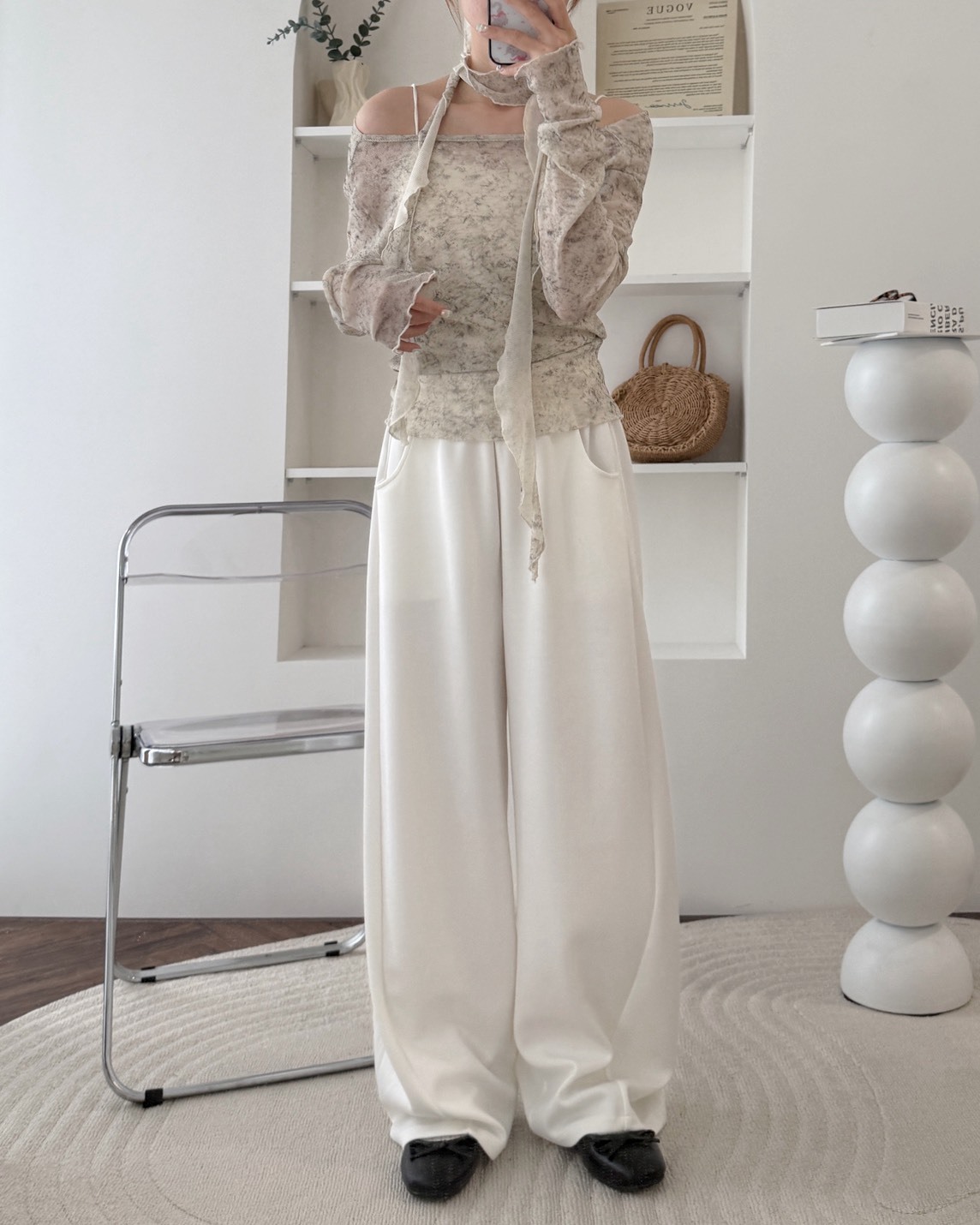 法朵Fado shop｜扎染復古紗T(附圍脖) 0715004 兩色