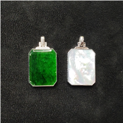 0401gz59-翡翠-18K白鏤空八角牌（A59）