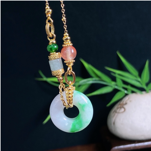 0401gz76-翡翠-翡翠平安扣項鏈（A76）