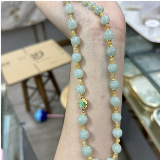 0401gz88-翡翠-翡翠DIY圓珠項鏈(S925）（A88）