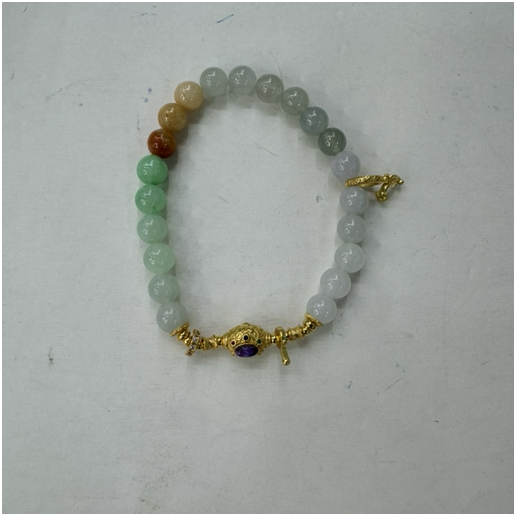 0401gz90-翡翠-翡翠7.5mm舒俱來翡翠手鏈（A90）