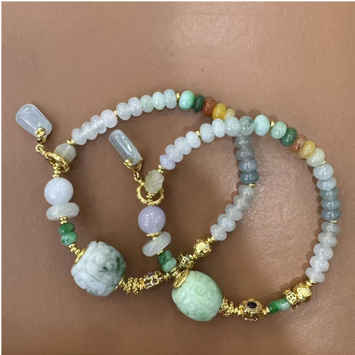 0401gz93-翡翠-翡翠回紋珠手鏈（A93）