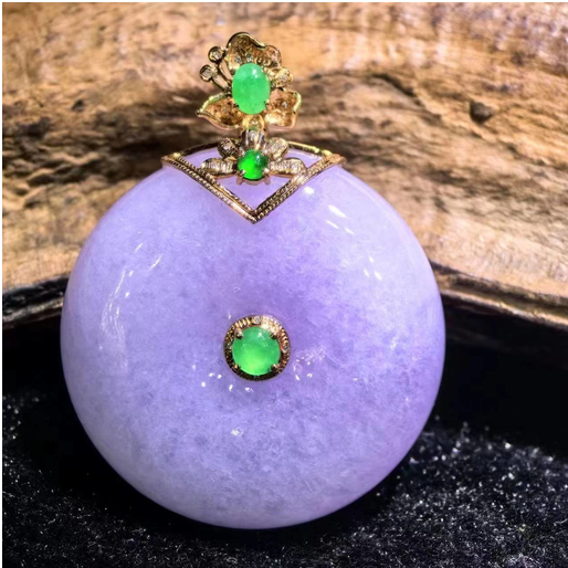0401gz95-翡翠-K玫紫羅蘭肉扣（A95）