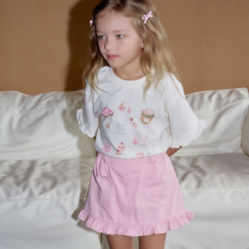 90-130 ANN 心型口袋荷葉裙褲 2色