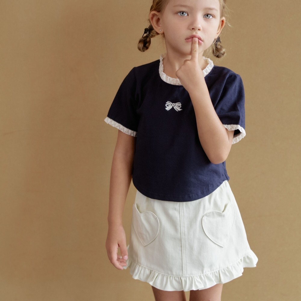 90-130 ANN 心型口袋荷葉裙褲 2色