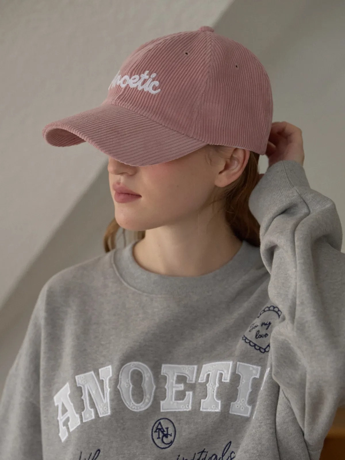 ANOETIC CORDUROY LETTERING BALL CAP