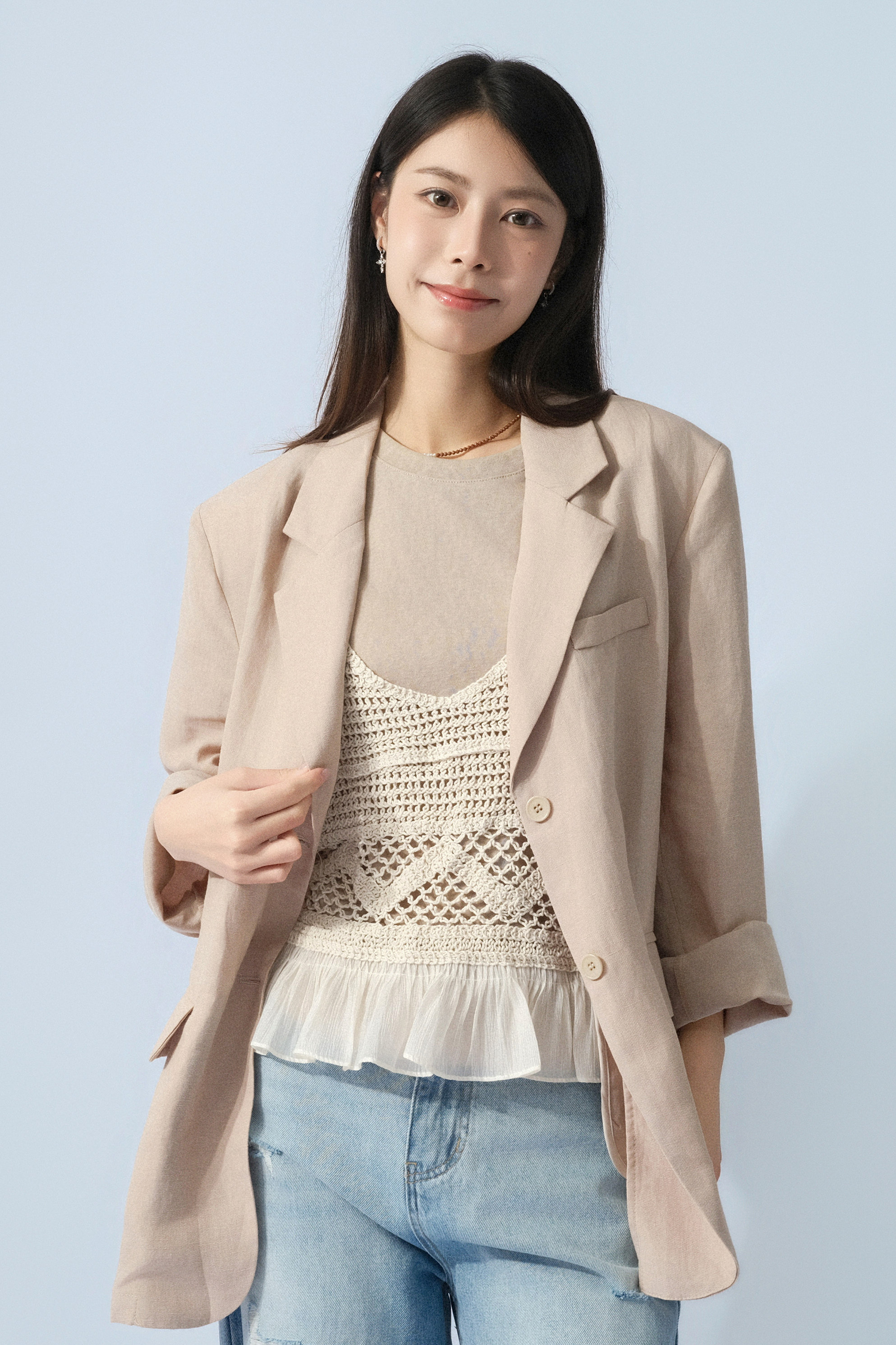 棉麻寬鬆西裝褸 ( 預購產品）