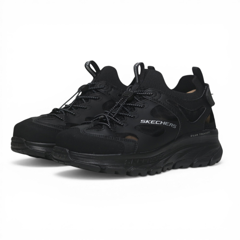 SKECHERS 越野涼鞋 DLUX TREKKER SANDAL 全黑 束繩 休閒鞋 男 237639BBK