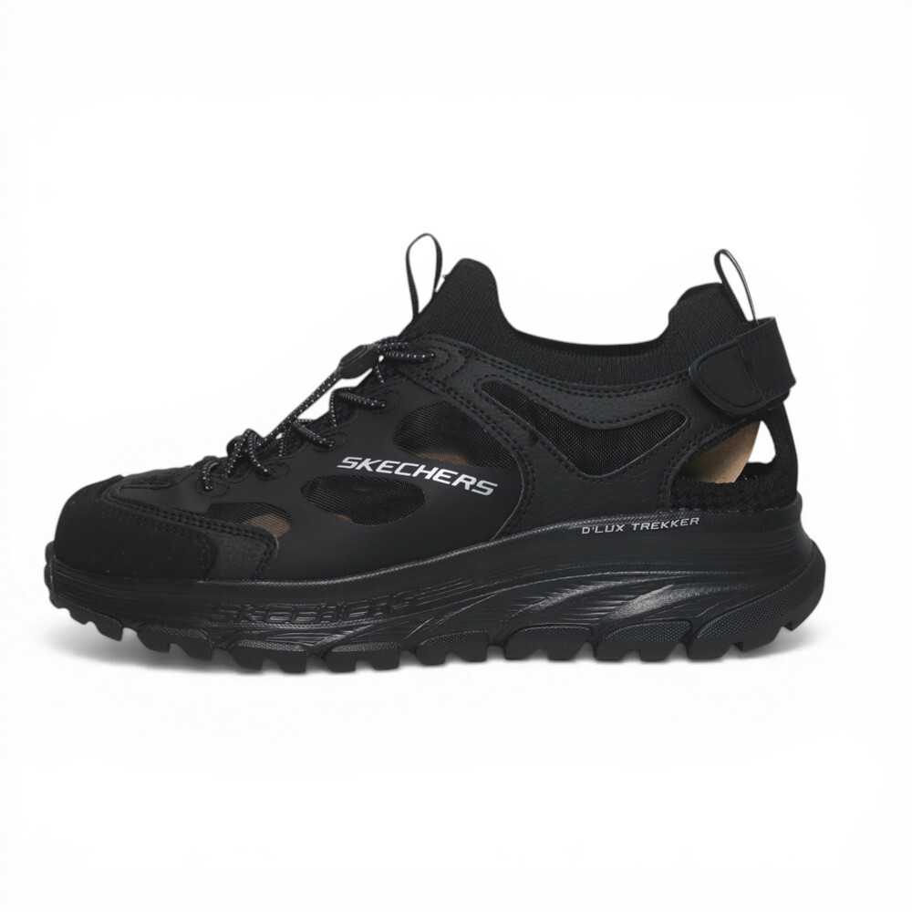SKECHERS 越野涼鞋 DLUX TREKKER SANDAL 全黑 束繩 休閒鞋 男 237639BBK