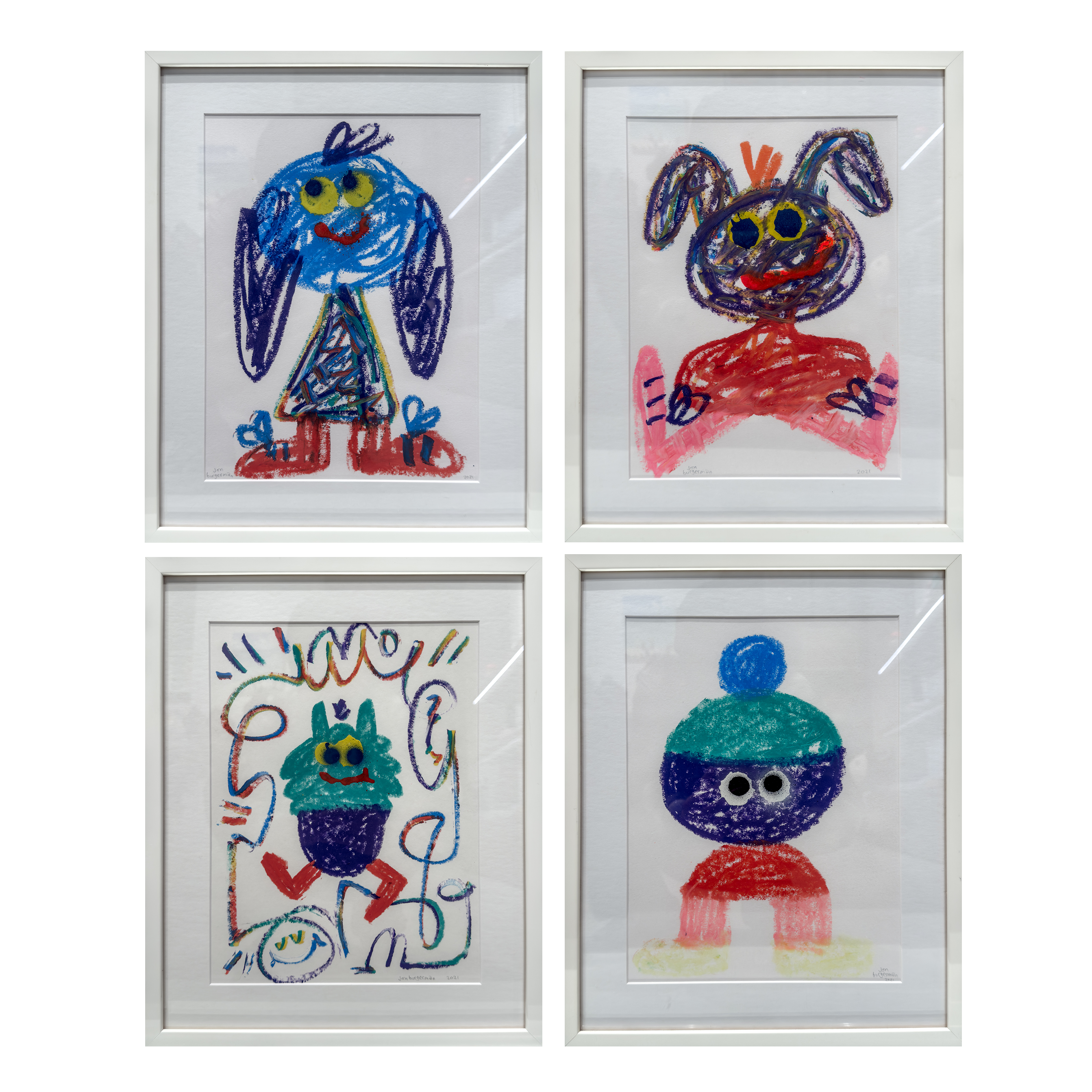 喬恩 · 布爾格曼 Jon Burgerman - (i) Sorta Cola; (ii) Scibbs Kyle; (iii) Shelld; & (iv) Sorta Goat