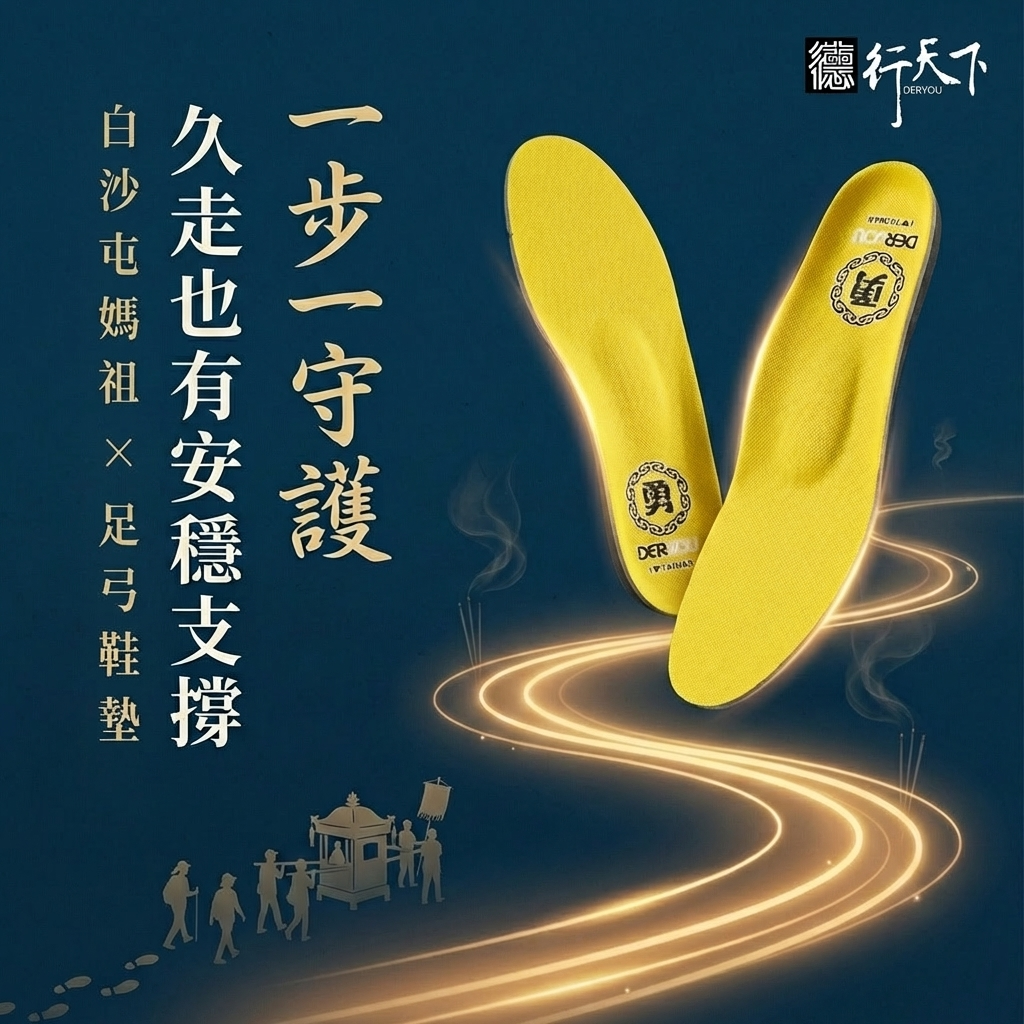 期間限定買一送一‧加贈涼感透氣頭墊｜白沙屯媽祖限定款-草本除臭透氣專利足弓鞋墊