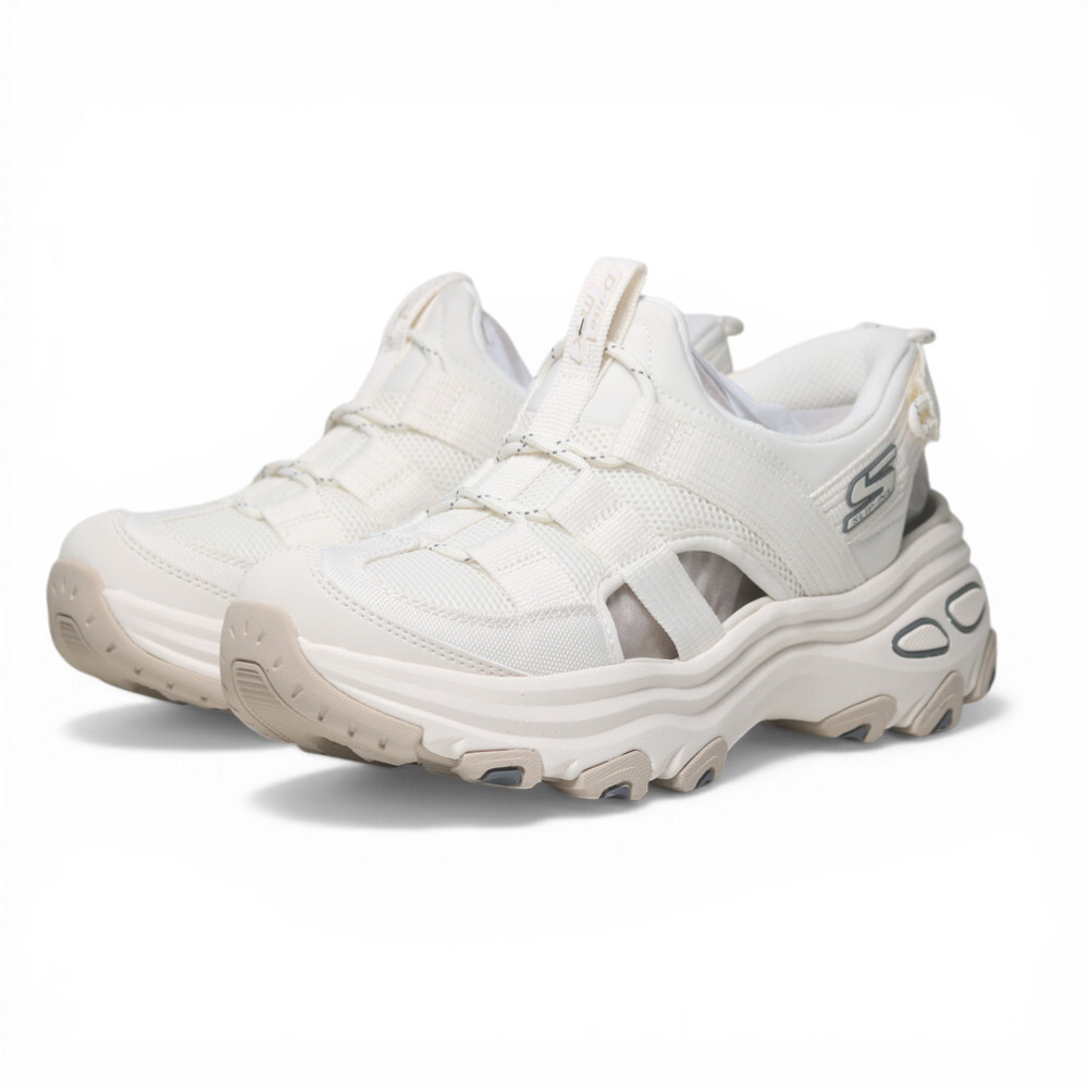 SKECHERS 越野涼鞋 D'LITE MAX 米白 瞬穿 運動涼鞋 女 180397OFWT