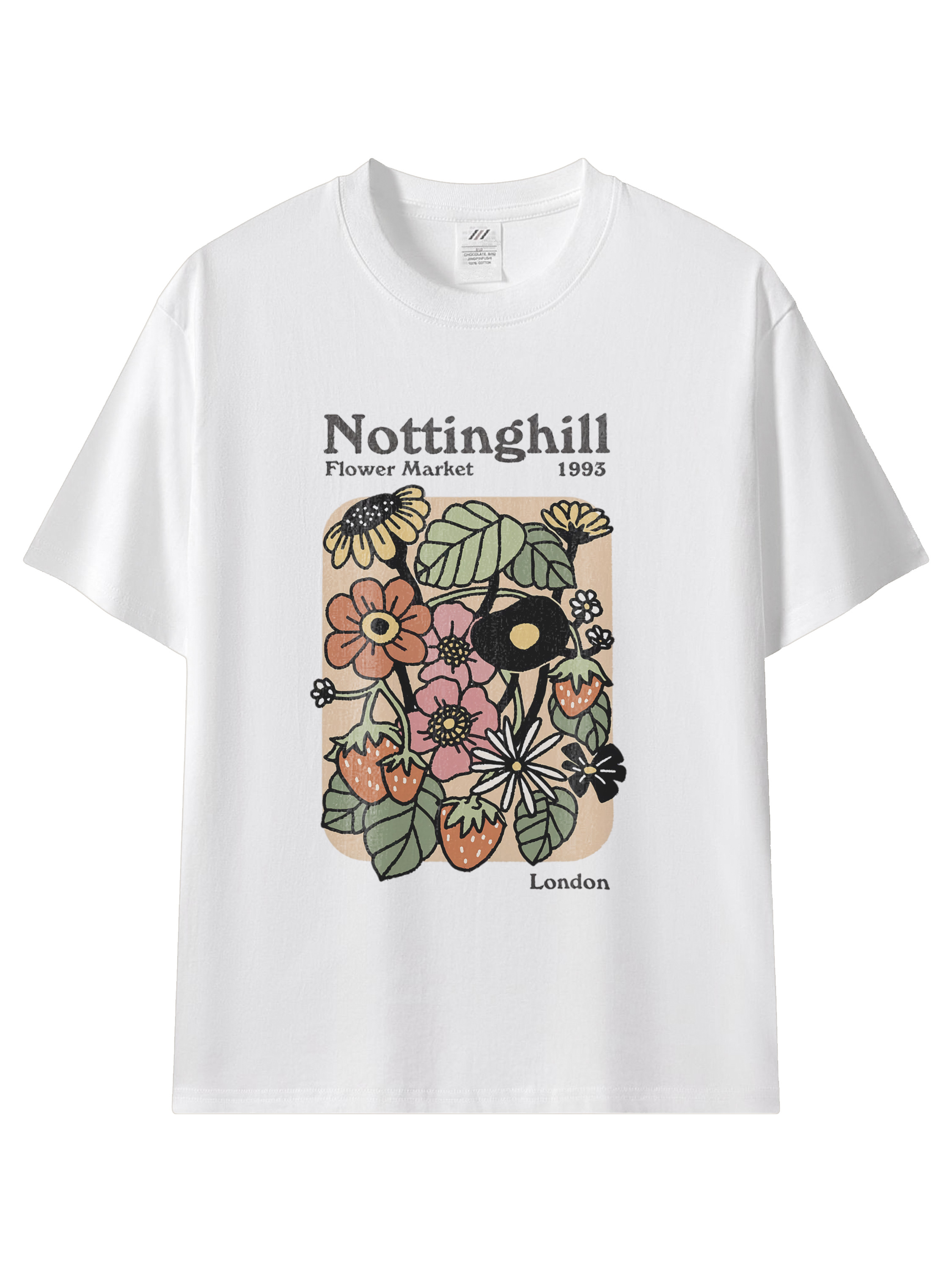 穿上盛開的生活感｜Nottinghill 花市插畫棉T