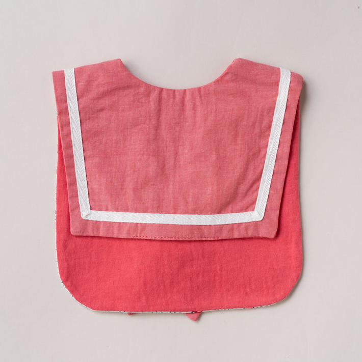 BYC03SC142RD Rag-mart-蘋果紅日系水手領雙面口水肩