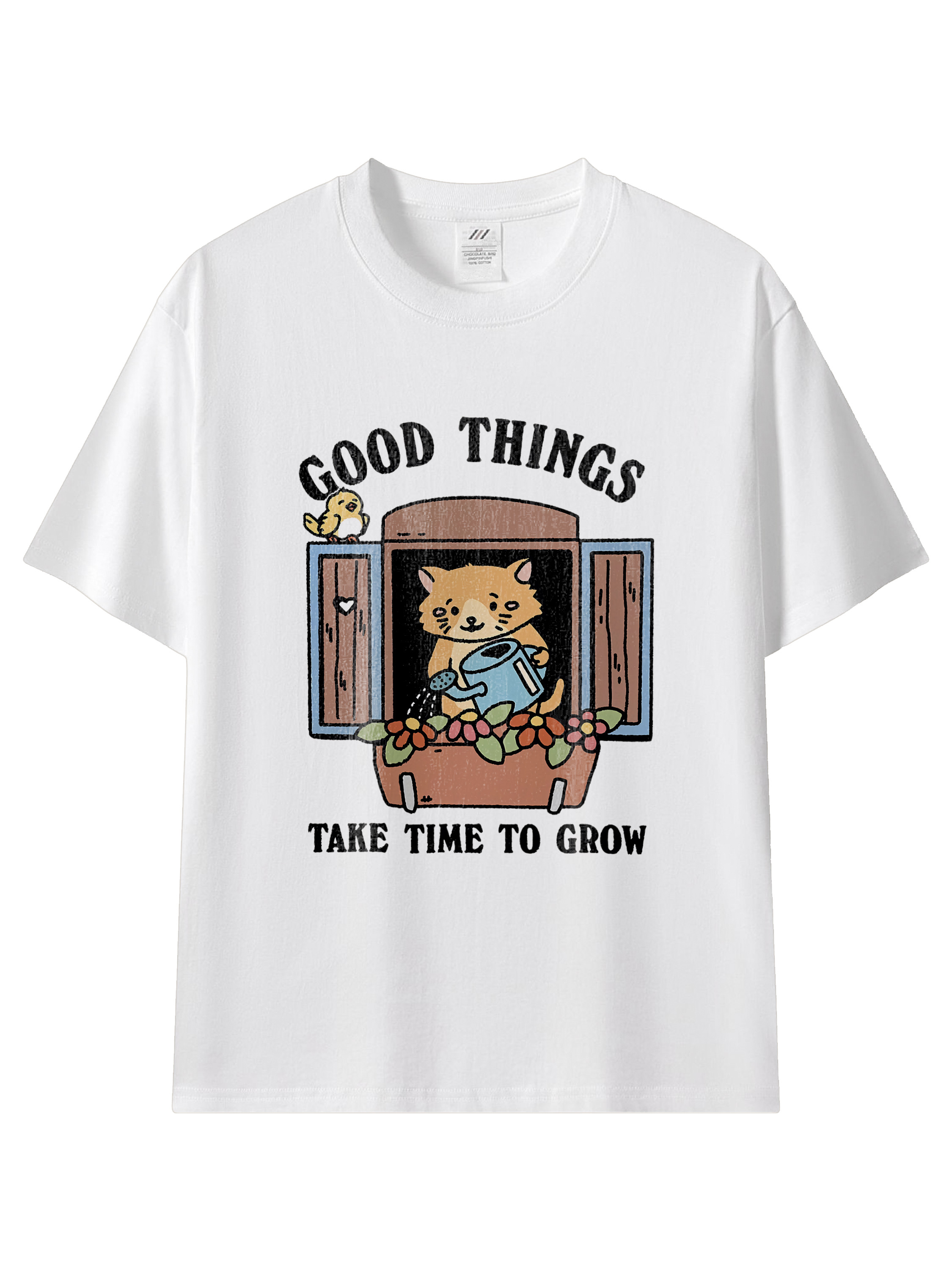 每天一點小確幸★澆花小貓插畫棉T